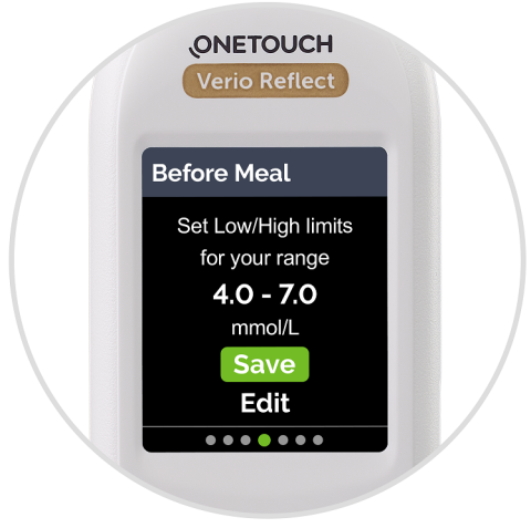 Confirm or Edit “Before Meal” and “After Meal” range limits 